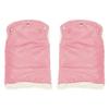 Pink muff gloves for stroller sled insulated fur winter