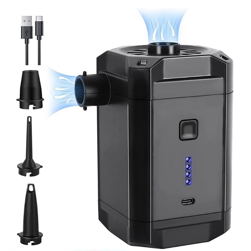 2 in 1 Portable Pump For Camping Equipment Fast Inflation Deflation Builtin Rechargeable Battery 5200mAh