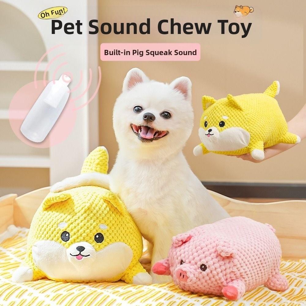 Cute Speak Up Squeaky Dog Corgi&Pig Animal Shape Pet Squeeze Sound Bite-resistant Portable Pet Chew Gift