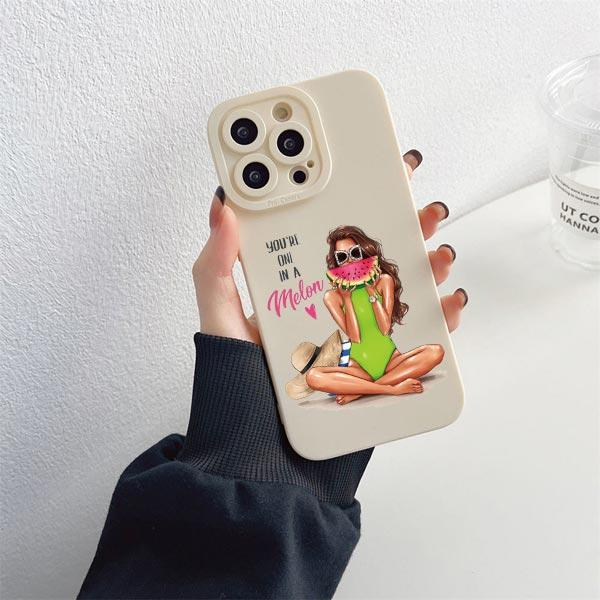 Young Girl Pattern Phone Case for iPhone 11 12 13 Pro Max 14 15 Plus Pro Max 7 8 Plus SE 2020 X XR XS Soft Silicone Cover Fundas