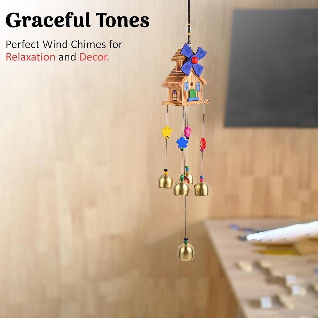 Wind Chimes for Home & Balcony Decor, Metal Hanging Outdoor Garden Terrace, Feng Shui Positive Energy Good Luck & Vastu