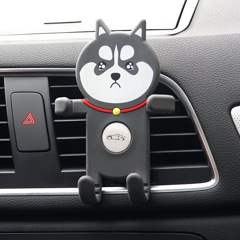 Trendy Phone Car Mount New Model Anti-Shake Cute Cartoon Dog Car Air Vent Holder Lazy Navigation Stand