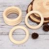 Feb.30 Pack Unfinished Wooden Rings Natural 4 Inch Wood Craft Rings For DIY Crafts, Jewelry Making, Macrame & Home Decor