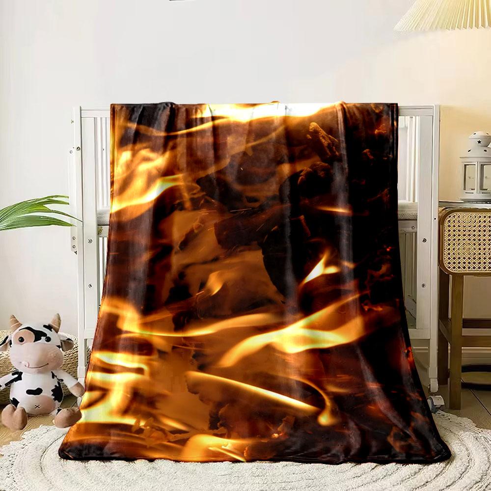 Flowing flames and glowing embers dominate the fiery visual. for all seasons blanket lunch break throw gift 80cm x 120cm