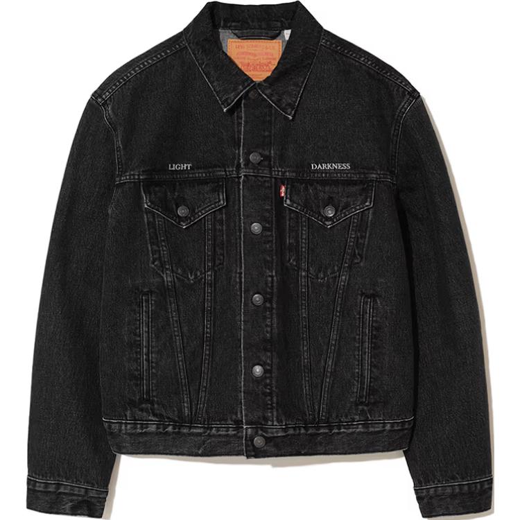 Levis SS25 35th Anniversary Collection Letter Embroidery Eye Pattern Printed Button Multi-Pocket Jacket Men Jacket Black 001YW0000