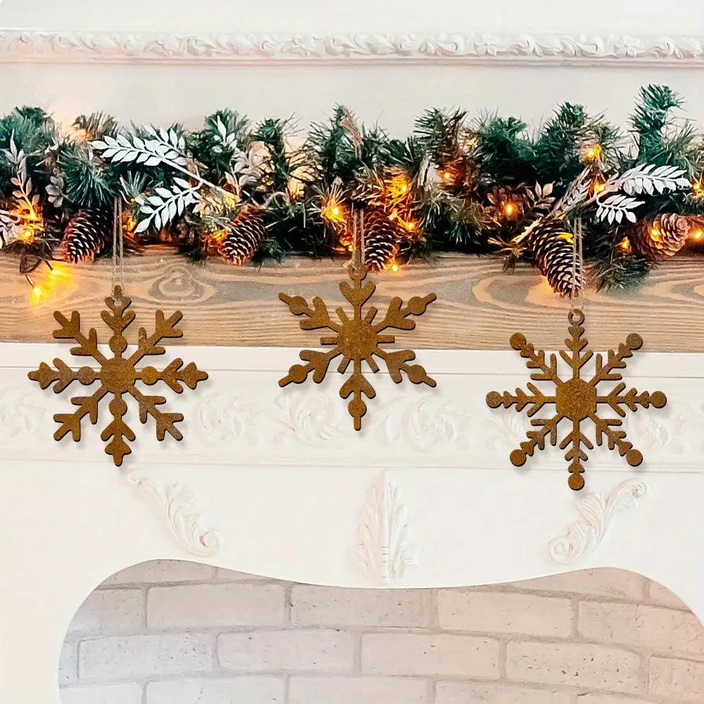 Custom Faux Rust Metal Snowflake Christmas Ornament
