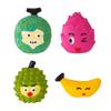 Latex Fruit Dog Chew Toy Squeaky Cartoon Melon Banana Dragon Fruit Durian Interactive Toy Small Medium Large Dogs Teething Cleaning Boredom Toy
