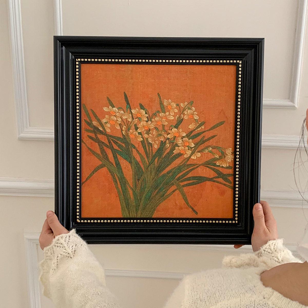 

Высококлассное антикварное бамбуковое панно: Декоративная картина для гостиной, столовой, спальни 【Inner diameter 30*30cm】