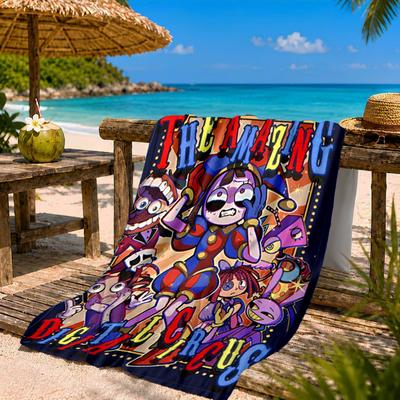 Amazing Digital Circus Beach Towel Microfiber Beach Towel, Lightweight and Quick-Dry, for Summer Travel, Swimming Pool Fan Birthday Gift