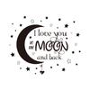 Moon Stars Family Quote Wall Sticker Removable Living Room Bedroom Table Decor