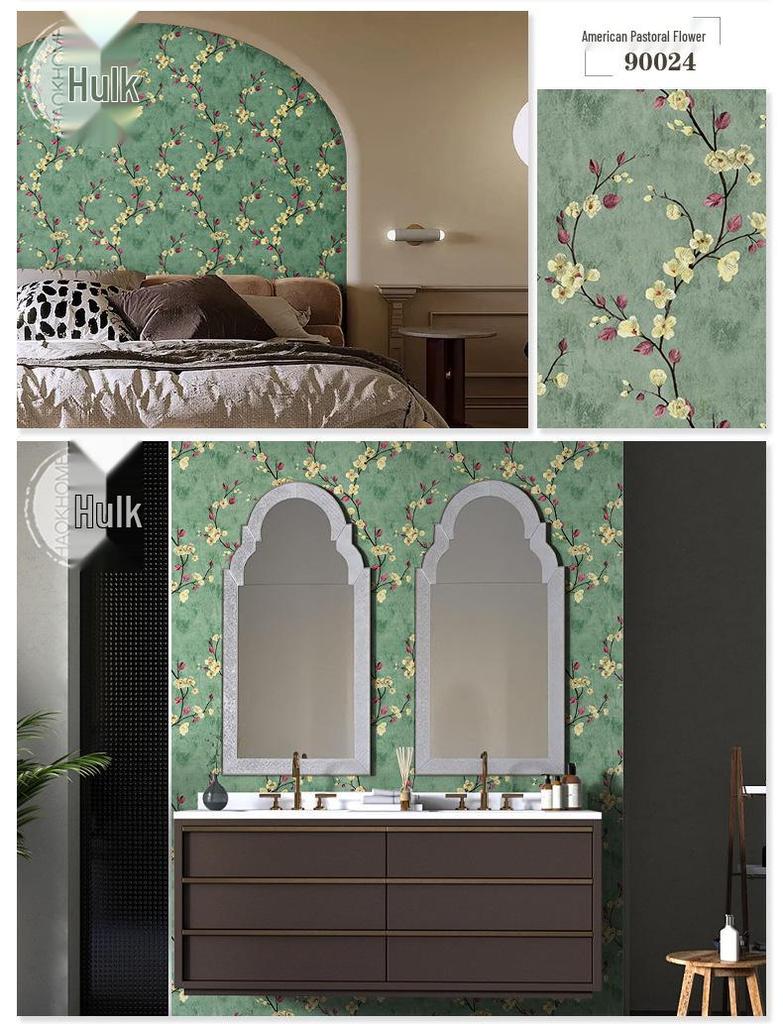 Vintage Style Self-Adhesive Wallpaper for Cozy Home Decor: Thickened American Retro Wall Stickers for Bedroom and Living Room.