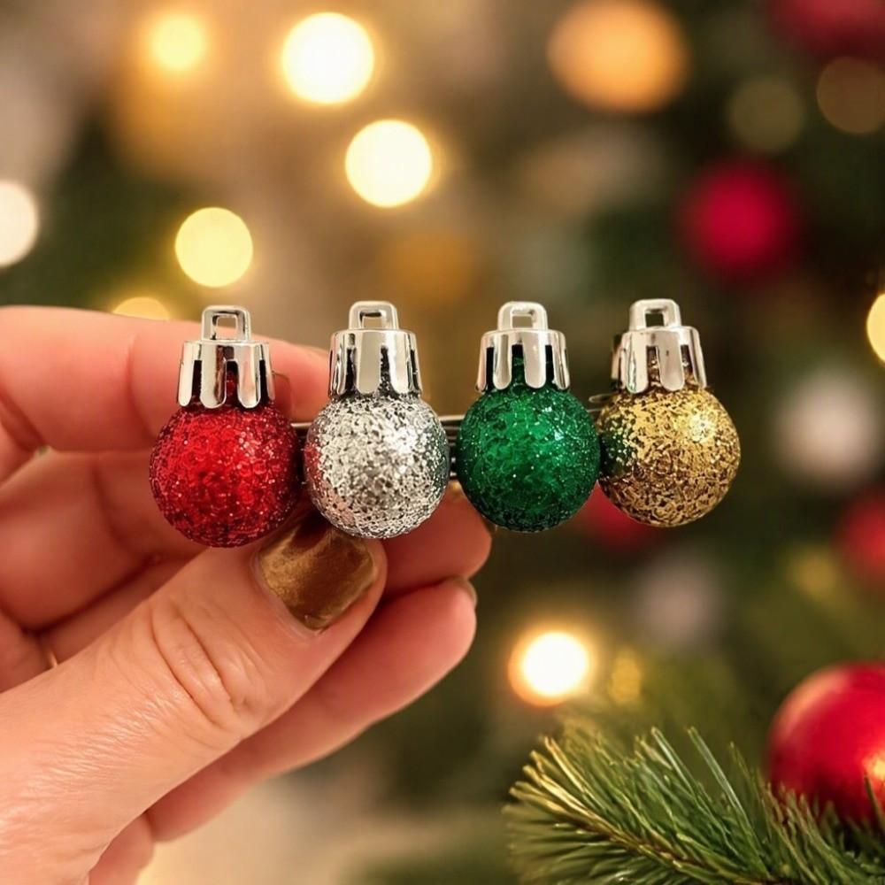 Multicolored Xmas Ball Ponytail Clip Glitter Christmas Hair Accessories Christmas Hair Clip Gift