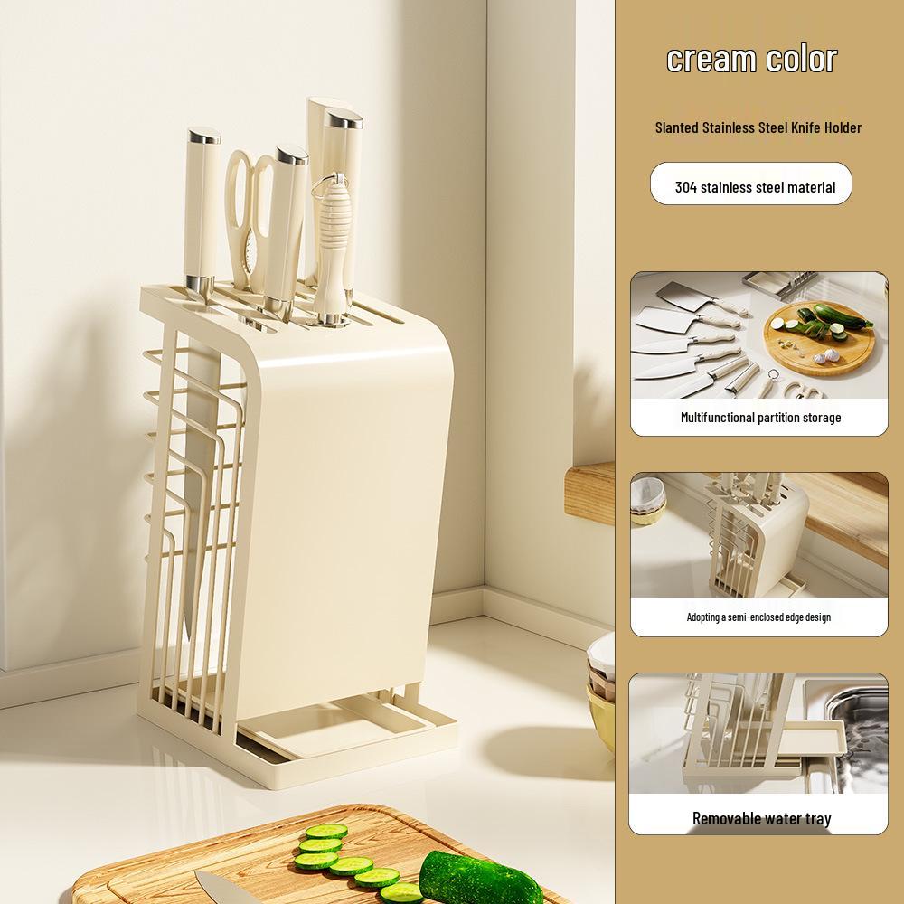 304 Stainless Steel Knife Storage Rack - 2025 New Style Knife Block for Kitchen