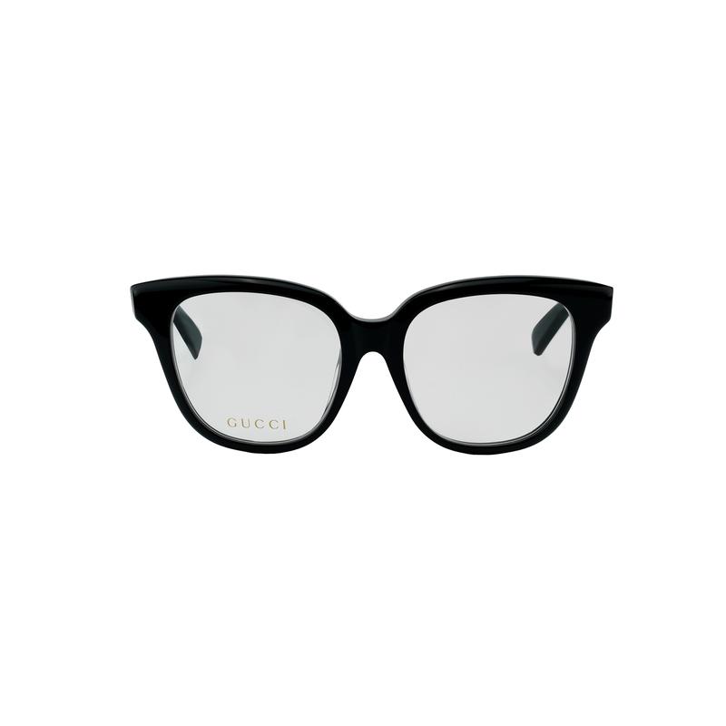Gucci Comfort Side Temple Letters Square Optical Frame Women's Black
