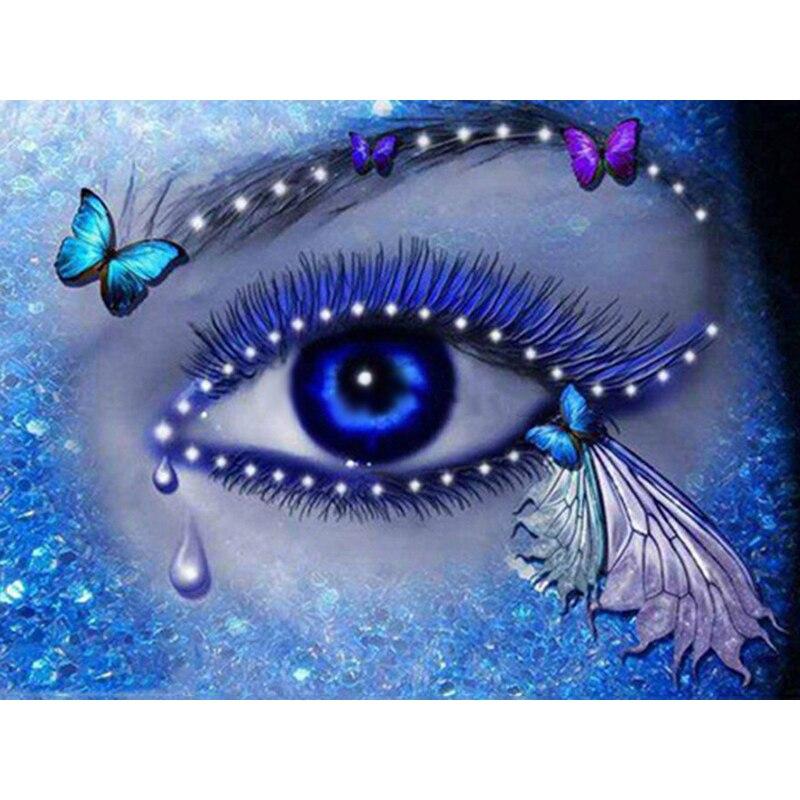 New 5D DIY Diamond Painting Woman Eyes Diamond Embroidery Cross Stitch Full Round Drill Manual Art Crafts Home Decor Gift