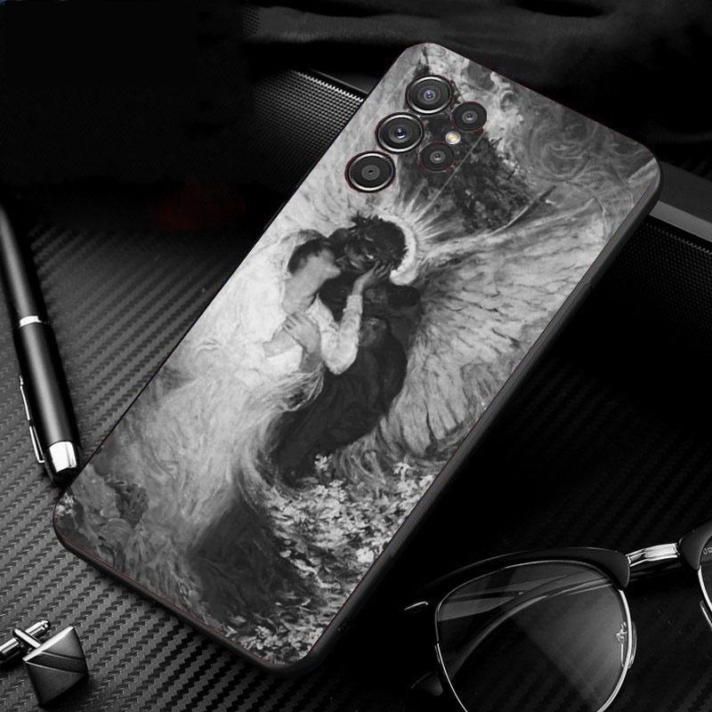 Phone Case For Samsung Galaxy S26 S25 S24 S23 S22 Ultra S23 S22 S25 Plus S24FE S23FE S26Edge Black Angel Death Demon