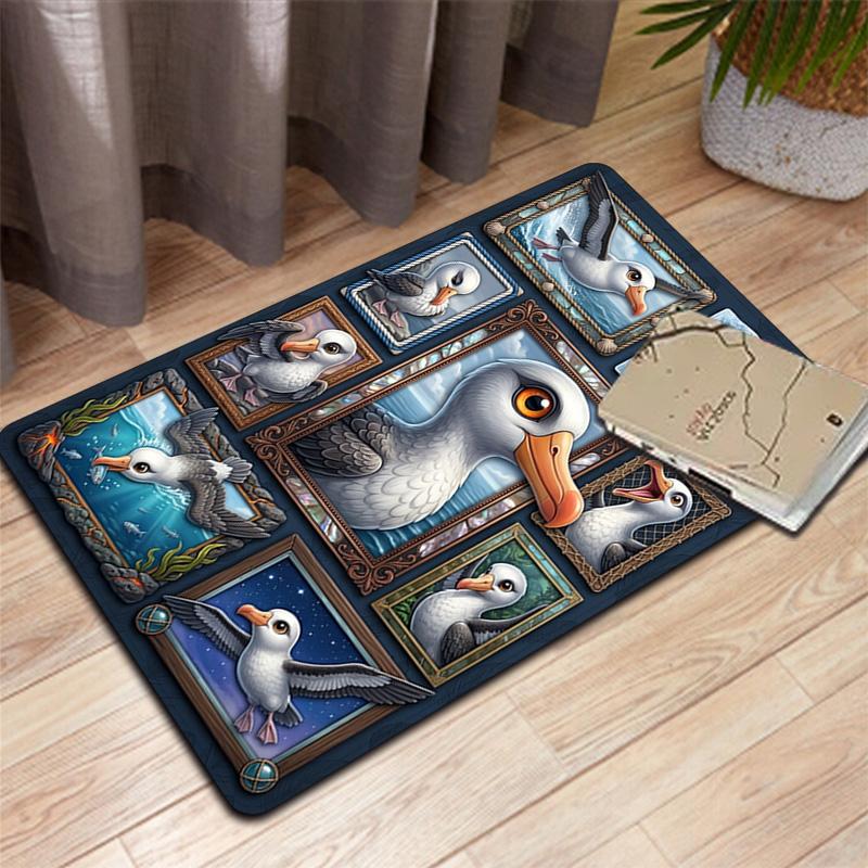 Seagull Art Collection Pattern Rug Floor Mat for Living Room or Bedroom Soft and Comfortable Carpet a Gift for Birthday and Holiday.