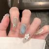 Cat's Eye Wearing Nail Piece Removable Flower Nail Piece Larkin French Manicure Piece Advanced Sense Smudge Nail Patch