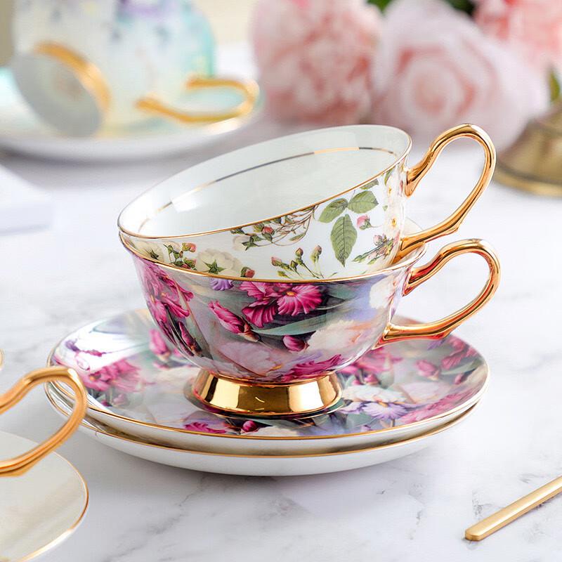 Xiao Yue Ya European Light Luxury Ceramic Cup & Saucer Set