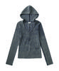 V Neck Button Hoodie (Stone Brown)