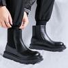 England style mens fashion chelsea boots slip-on natural leather shoes cowboy platform boot spring autumn cool ankle botas male
