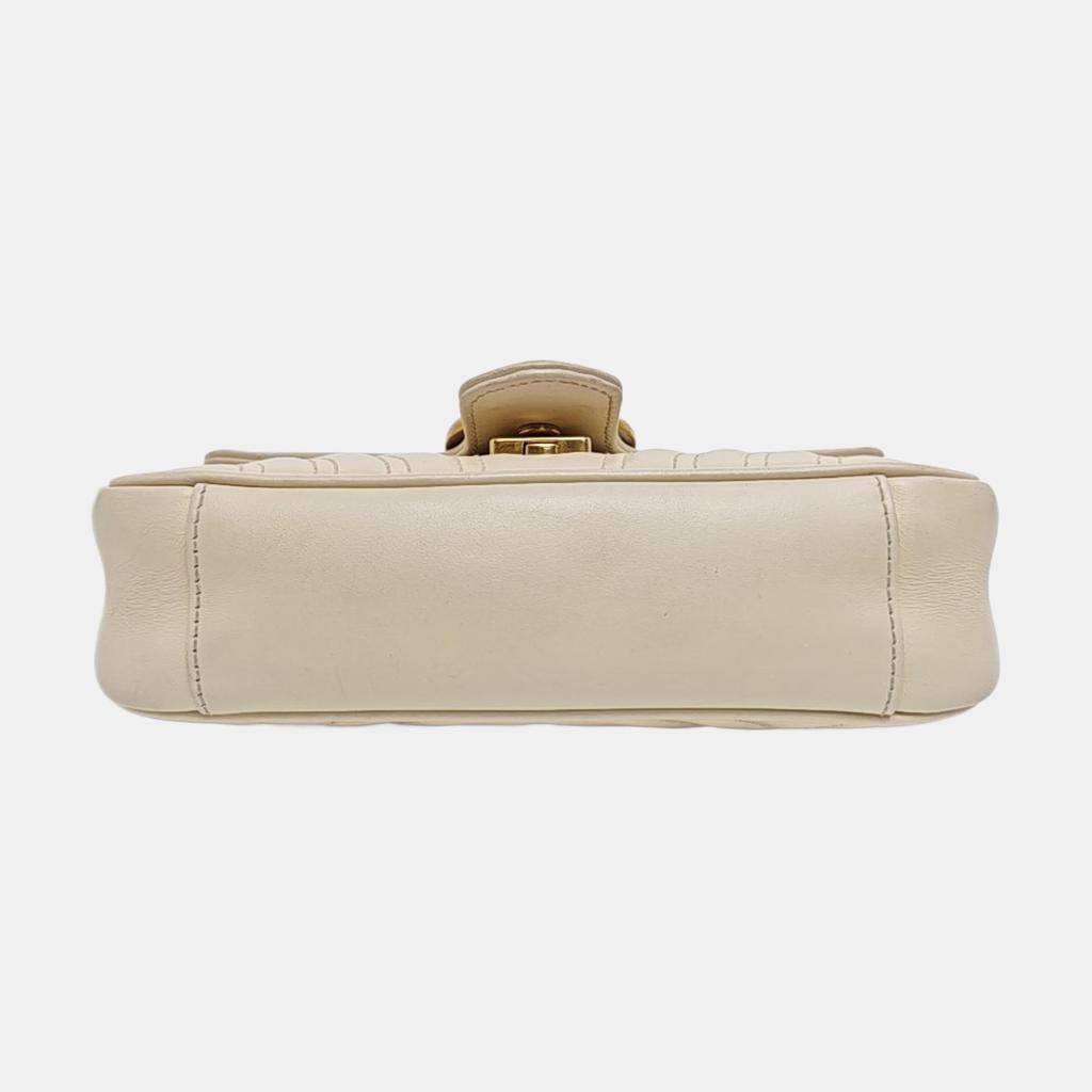 [Pre-Owned] Gucci GG Marmont Matelassé Mini Bag 'White' - Very Good #128IQDE