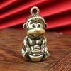 Solid Brass Little Monkey Pendant Hand Holding Ingot Monkey Zodiac Monkey Cute Copper Monkey Keychain Pendant