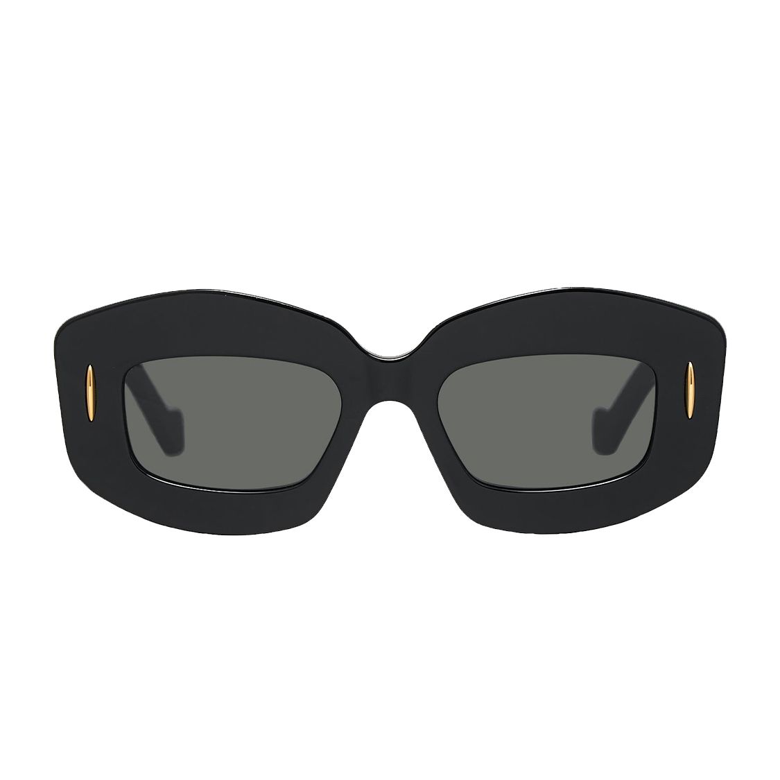 Loewe Geometric Pattern Logo Acetate Frame Irregular Sunglasses Women sunglasses Black LW40114F01A Basic Packaging-Eyeglass Pouch or Eyeglass Case,50