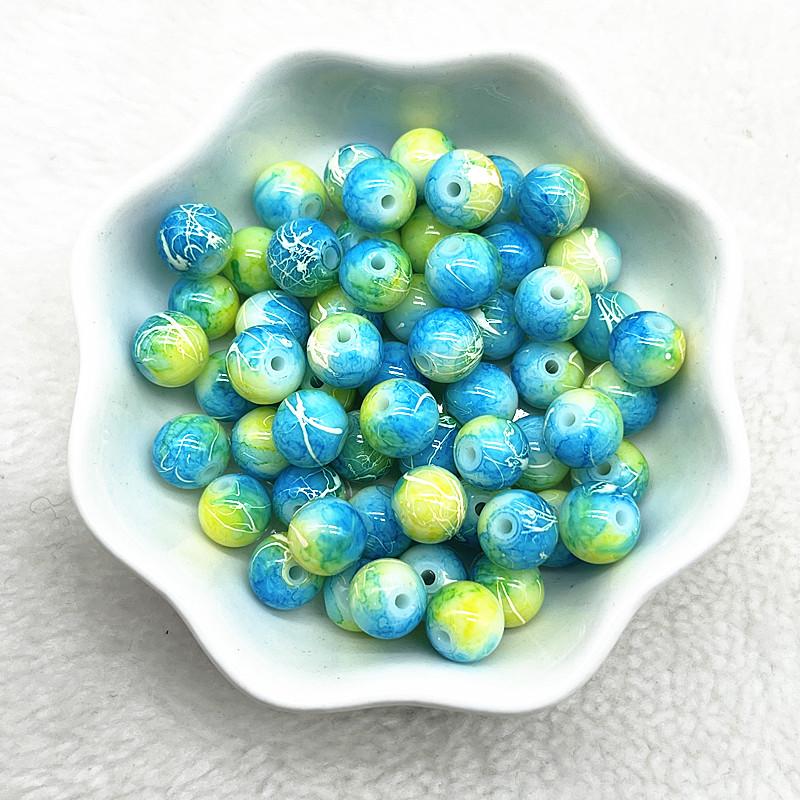 

Wholesale 4/6/8/10mm Glass Beads Round Loose Spacer Beads Pattern For Jewelry Making DIY Bracelet Necklace 6mm(50pcs)