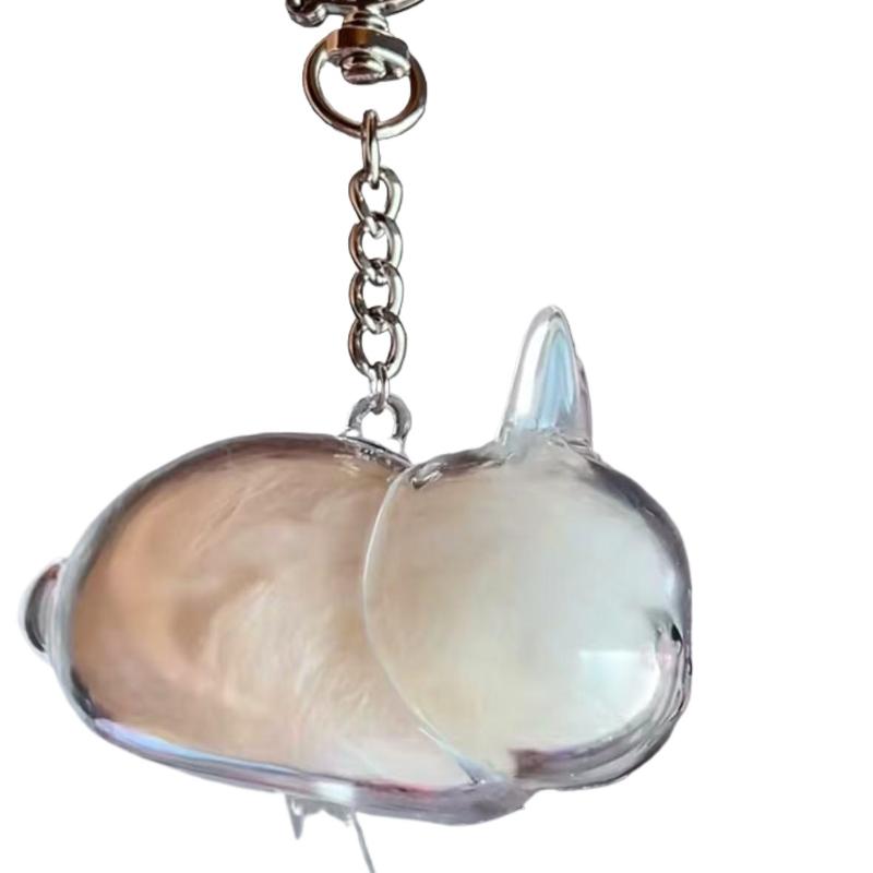 Tierhaare Transparentes Kaninchenhaar Organizer Anhänger Schlüsselanhänger Rucksack Souvenirs Aufbewahrungskapsel Haustier Gedenksammlung Tasche