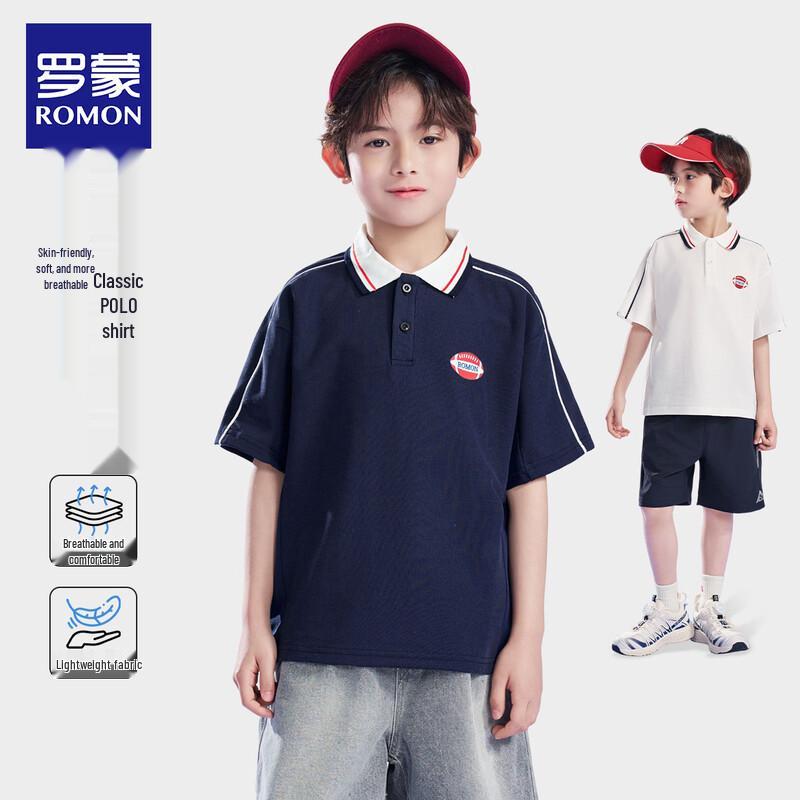 Romun Boys' Short Sleeve Casual Polo Shirt