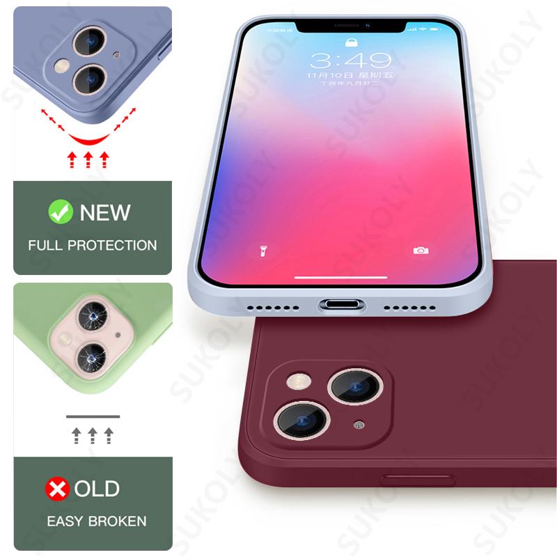 For iPhone 16 14 15 Pro Max Case Luxury Original Silicone Full Protect Soft TPU Cover For iPhone 11 12 13 16 Pro Phone Cases