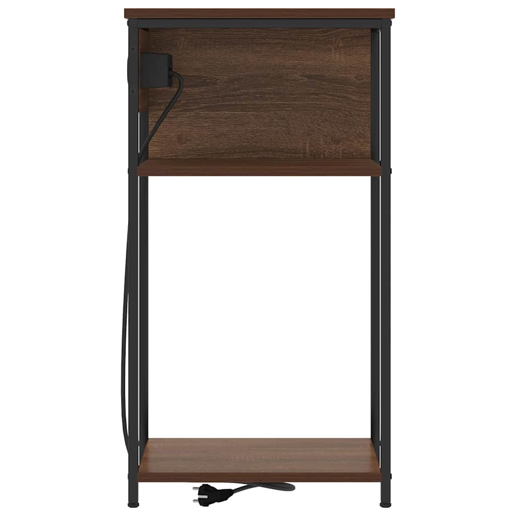 Nightstand Brown Oak Look 41 X 28 X 76 Cm Engineered Wood