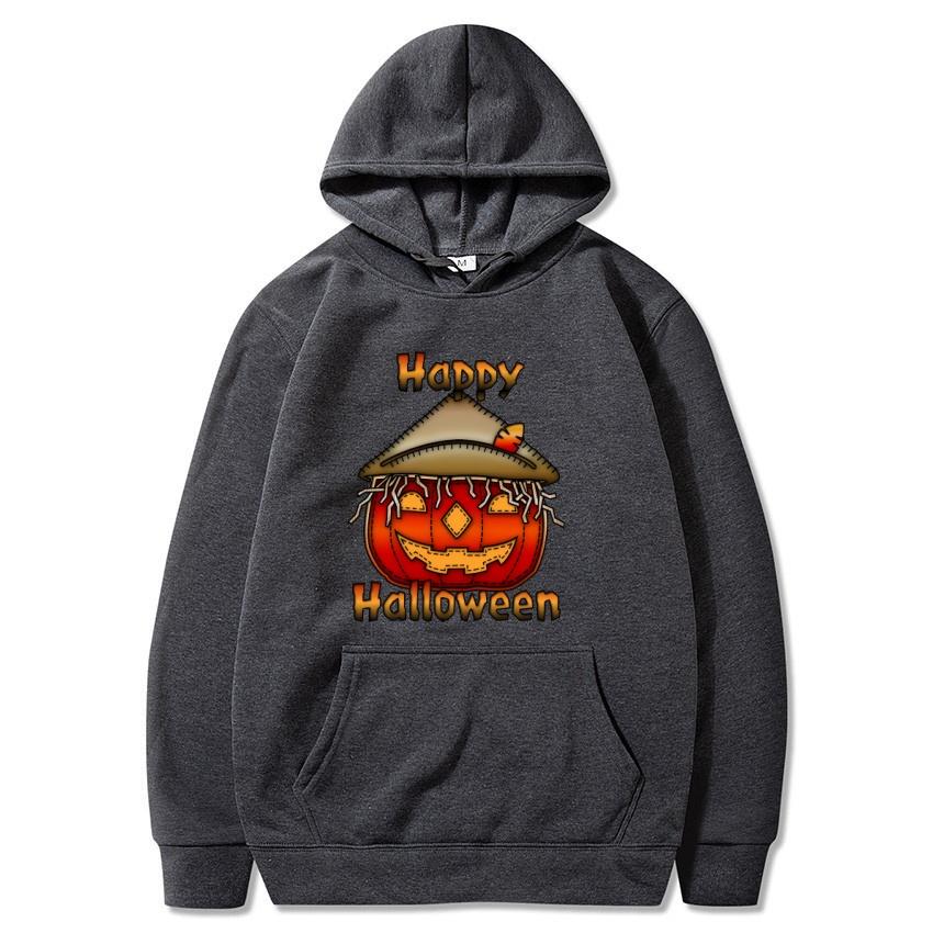 Halloween Autumn Winter Happy Halloween Printed Hoodie Men's Fashion Warm Sweatshirt Casual Street Wear Warm Hoodie