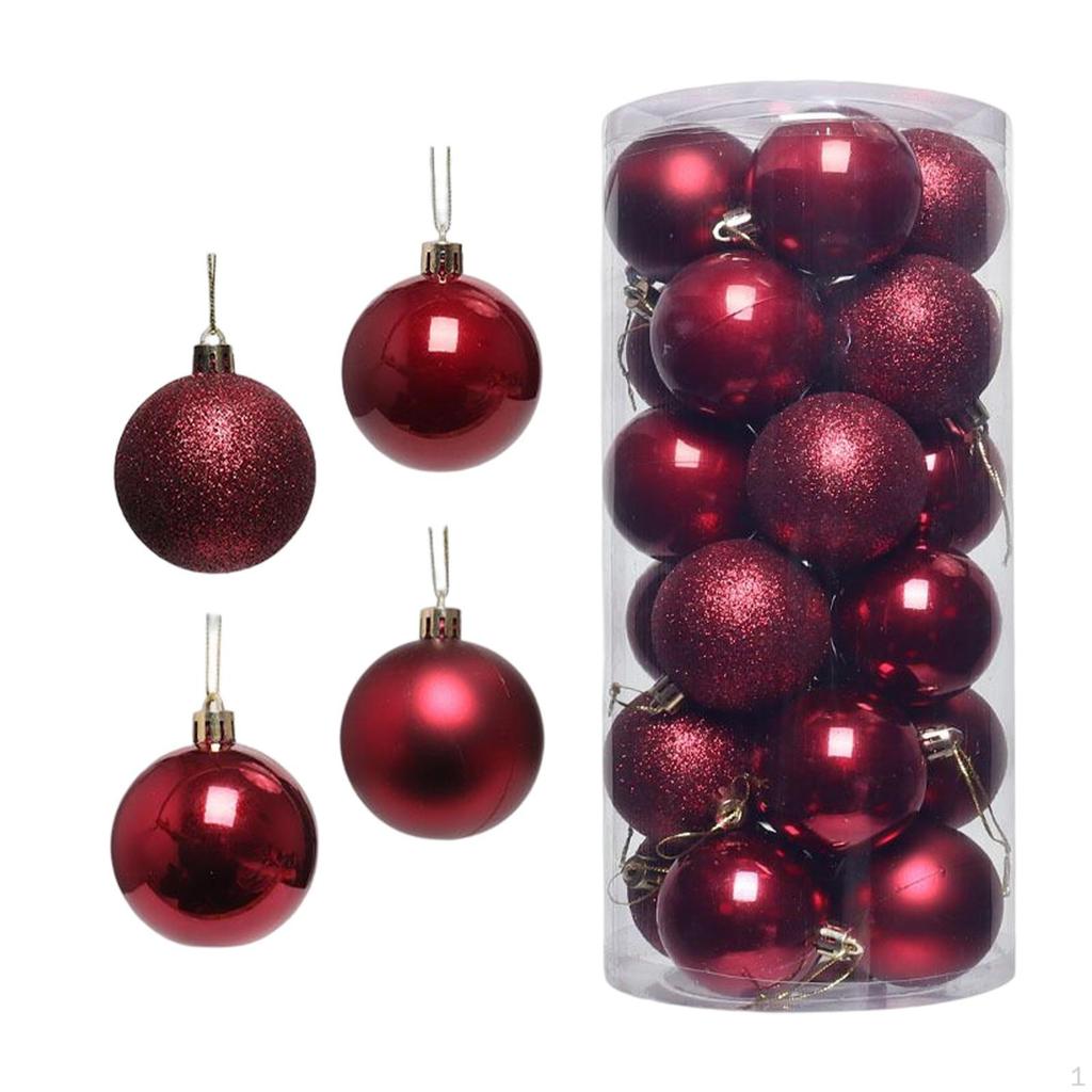 24 Pieces Christmas Tree Ornaments Shatterproof Hanging Xmas Balls for Outdoor Decor