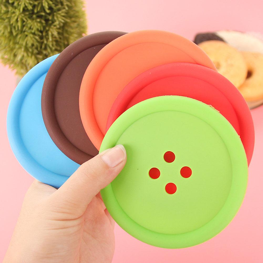 Coasters 8.8CM Button Styling Easy Cleaning High Flexibility