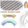 New Tinsel Anime Eyelash Extension Dual Sided Holographic Manga False Eyelash Feather Colored Christmas Party Comic Spire Lashes
