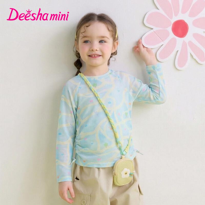Deesha Girls Spring/Autumn Sweet Mesh T-shirt 120