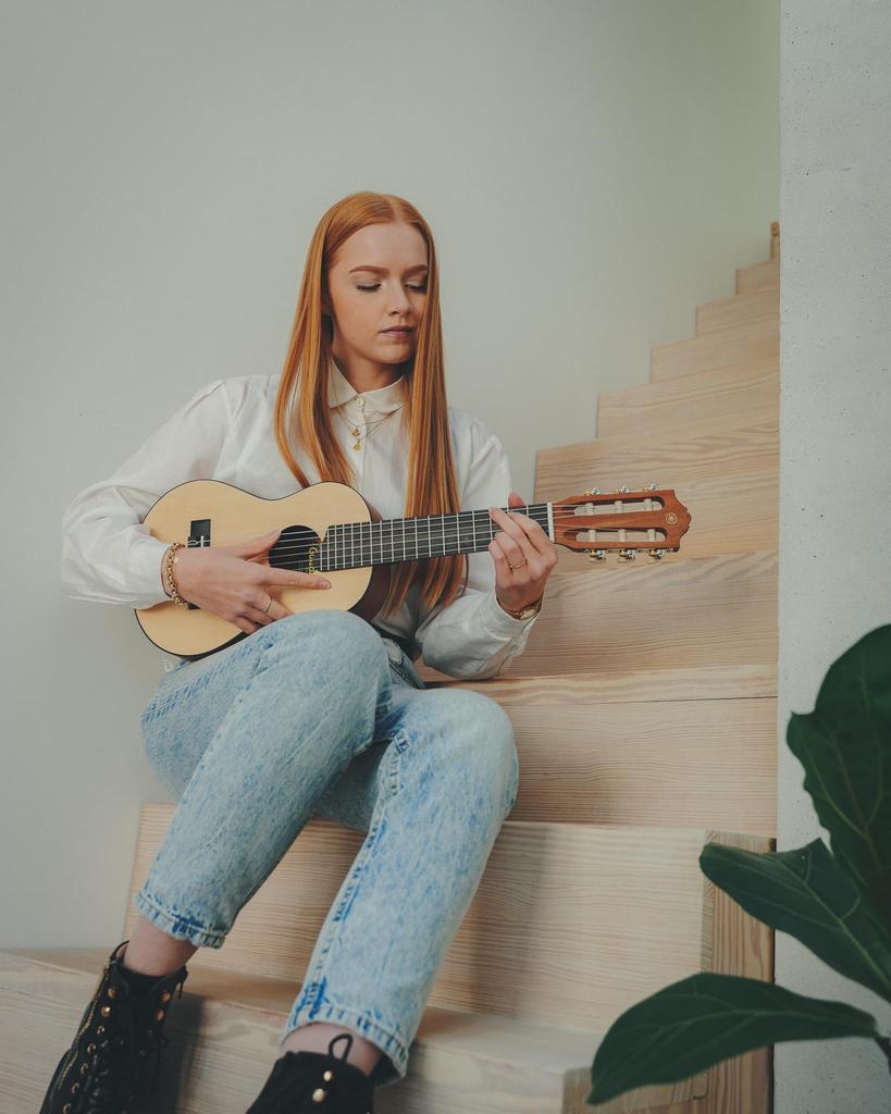 YAMAHA GL1 Guitalele A Body Perfect for Taking Includes a Dedicated Soft (Natural) Compact, Ukulele-like Size, Anywhere. Case.