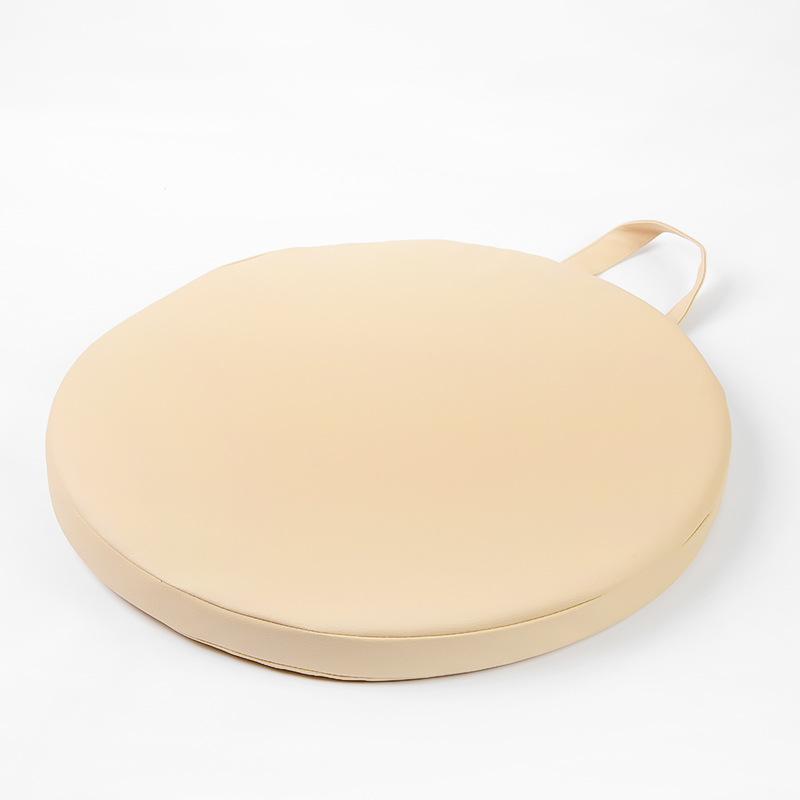 Camping Seat Pad Portable Outdoor Cushion Minimalist PU Leather Mat with Handle for Hiking Picnic Beach Foldable Round Stool