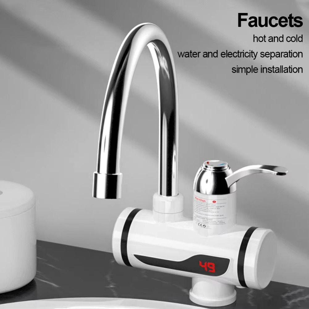 3000W Fast Heating Instant Water Heater Temperature Display Electric Hot Water Tap Office Space
