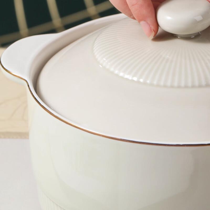 Jingdezhen Keramik 9-Zoll Suppen- & Reistopf mit Doppelgriff