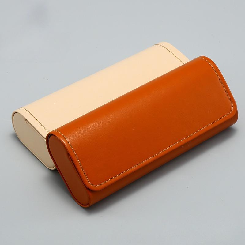 Vintage PU Leather Glasses Case Portable Men Women Glasses Storage Box Anti-Pressure Eyeglasses Bag Accessories