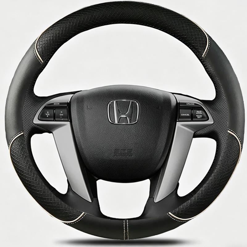 Black Microfiber Leather Car Steering Wheel Cover For Honda Crosstour 2012 Pilot Odyssey Accord 8