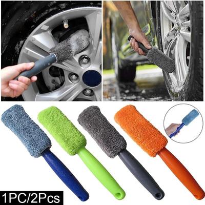 1PC/2PCS Spazzola per Lavaggio Auto In Microfibra Pneumatico Scrubber Cerchione Spazzola Tronco Moto Rimozione Della Polvere Detailing Strumento Pulito strumenti di pulizia auto