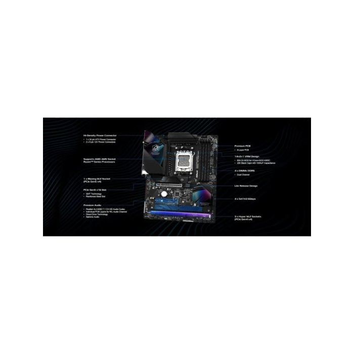 Placa Base ASRock B850 ATX AM5 Riptide WiFi DDR5 Phantom Gaming Integrado