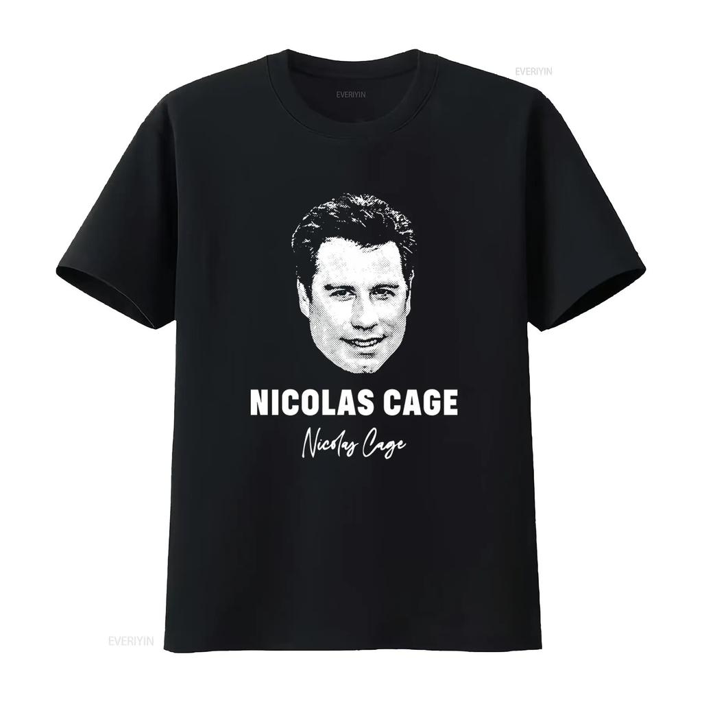 Nicolas Cage Portrait T Shirt High Quality Print Comfortable Fabric Perfect for Fans Stretched