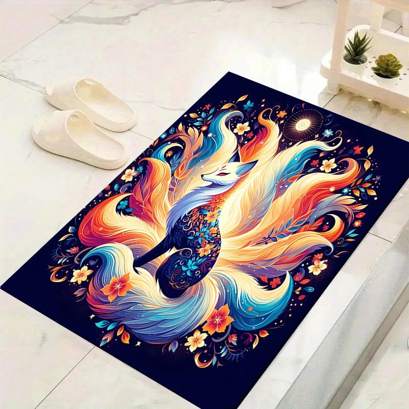 

1pc Nine tailed Fox Design Area Rug - Soft, Anti-Slip, and Durable Gaming Room Decor for Bedroom 60cm by 90cm