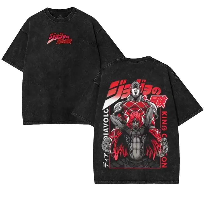 JoJos Bizarre Adventure Washed Tshirt Summer New Diavolo Graphic Cotton Fashion Streetwear YK Comfortable Shirt