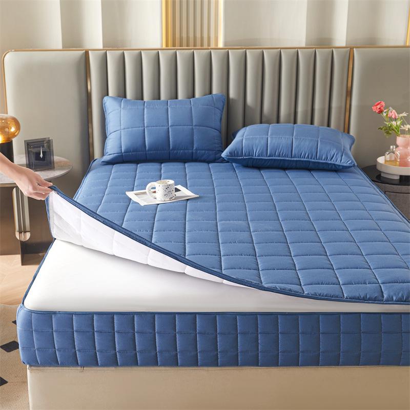 Premium Zippered Quilted Mattress Protector - Dustproof Six-Sided Fitted Sheet Cover